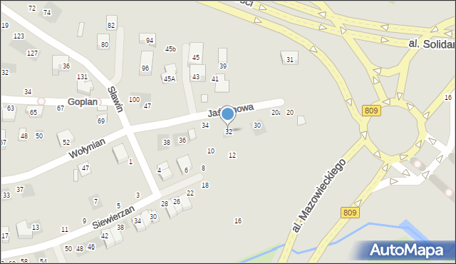 Lublin, Jaśminowa, 32, mapa Lublina