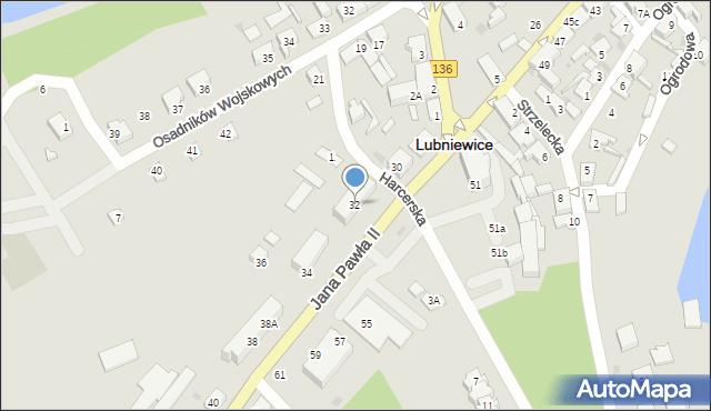 Lubniewice, Jana Pawła II, 32, mapa Lubniewice