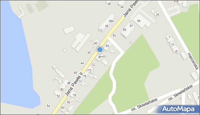 Lubniewice, Jana Pawła II, 67, mapa Lubniewice