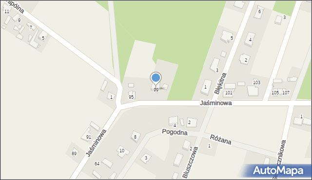 Lubonieczek, Jaśminowa, 99, mapa Lubonieczek