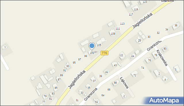 Luborzyca, Jagiellońska, 101, mapa Luborzyca