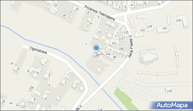 Ludźmierz, Jana Pawła II, 105, mapa Ludźmierz