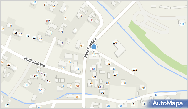 Ludźmierz, Jana Pawła II, 114, mapa Ludźmierz