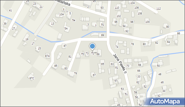 Ludźmierz, Jana Pawła II, 71, mapa Ludźmierz