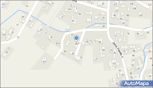 Ludźmierz, Jana Pawła II, 81, mapa Ludźmierz