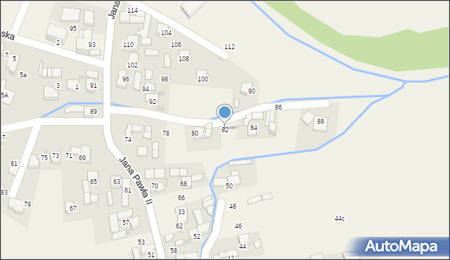 Ludźmierz, Jana Pawła II, 82, mapa Ludźmierz