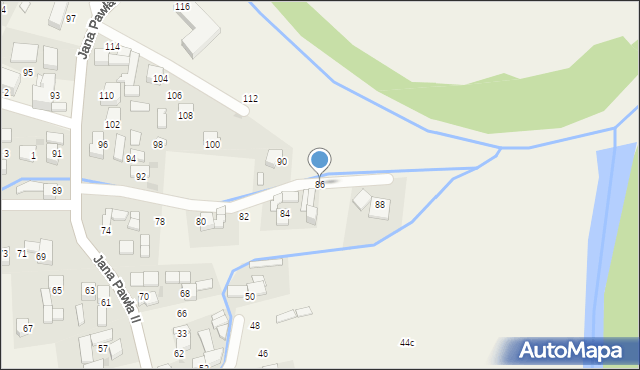 Ludźmierz, Jana Pawła II, 86, mapa Ludźmierz