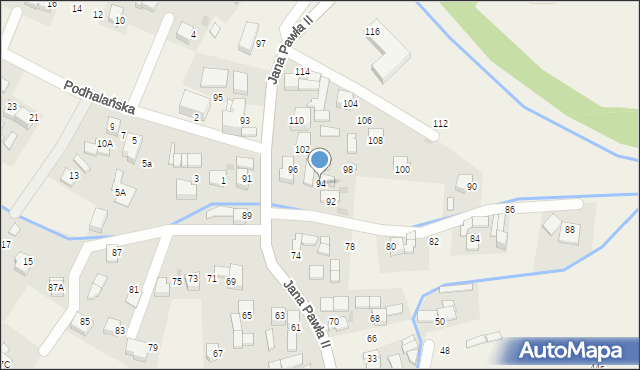 Ludźmierz, Jana Pawła II, 94, mapa Ludźmierz