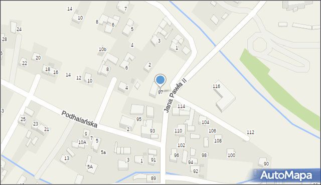 Ludźmierz, Jana Pawła II, 97, mapa Ludźmierz