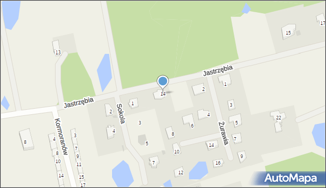Ługwałd, Jastrzębia, 14, mapa Ługwałd