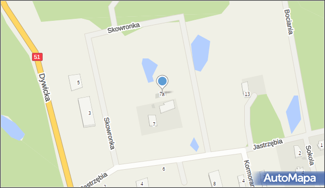 Ługwałd, Jastrzębia, 7a, mapa Ługwałd