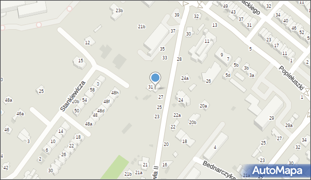 Łuków, Jana Pawła II, 29, mapa Łuków