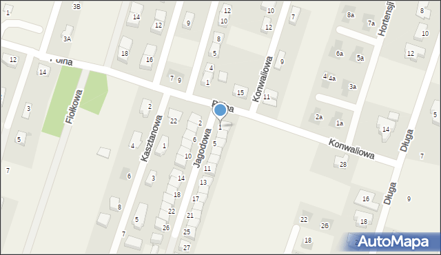 Lutynia, Jagodowa, 1, mapa Lutynia