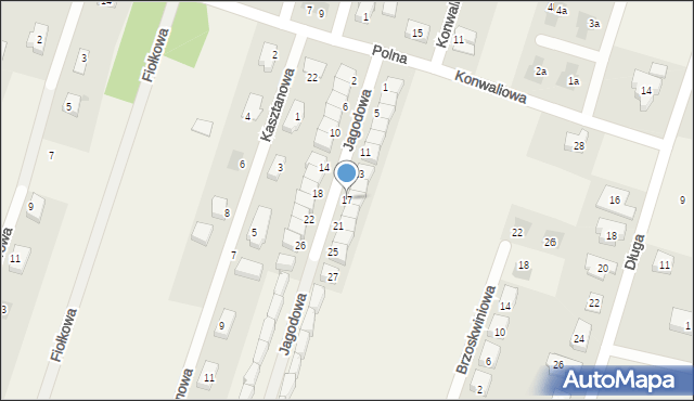 Lutynia, Jagodowa, 17, mapa Lutynia