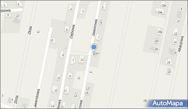 Lutynia, Jaworowa, 9, mapa Lutynia