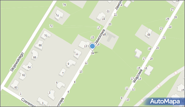Magdalenka, Jaworowa, 14, mapa Magdalenka