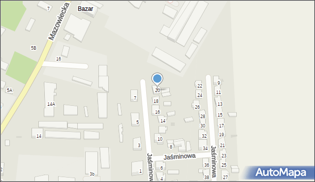 Maków Mazowiecki, Jaśminowa, 20, mapa Maków Mazowiecki