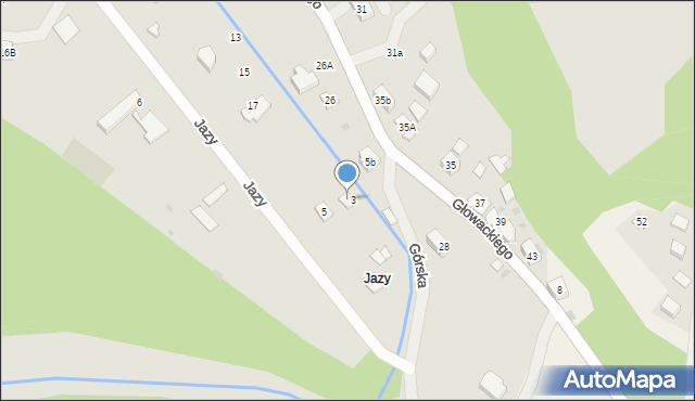 Maków Podhalański, Jazy, 5A, mapa Maków Podhalański