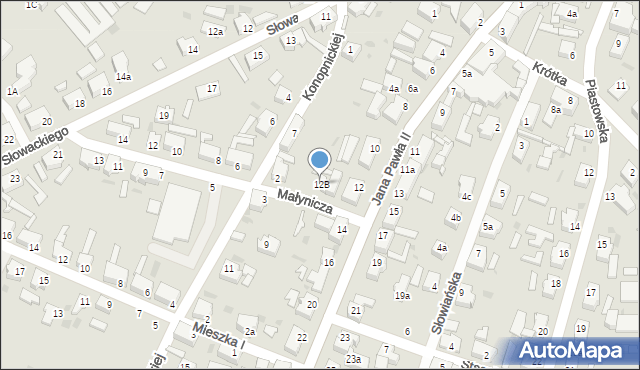Małomice, Jana Pawła II, 12B, mapa Małomice