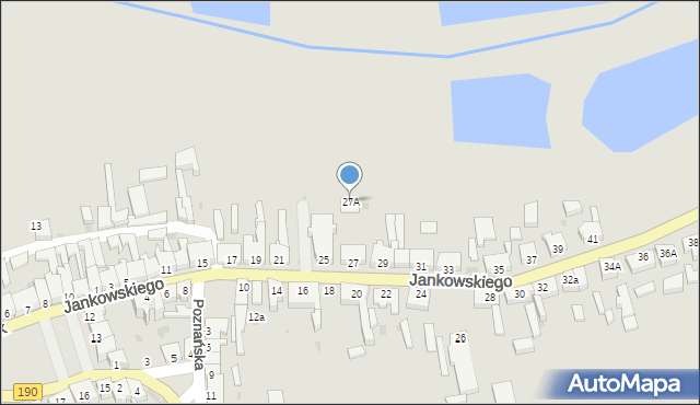 Margonin, Jankowskiego Kazimierza, 27A, mapa Margonin