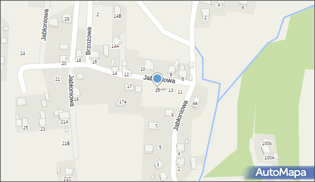 Marklowice, Jabłoniowa, 15, mapa Marklowice