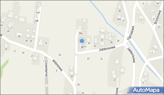Marklowice, Jabłoniowa, 36, mapa Marklowice