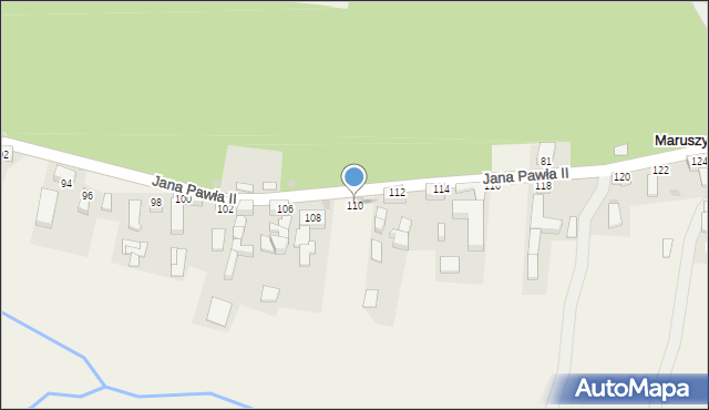 Maruszyna, Jana Pawła II, 110, mapa Maruszyna
