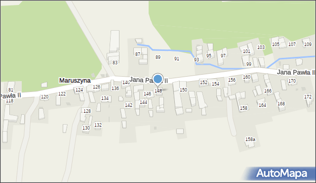 Maruszyna, Jana Pawła II, 148, mapa Maruszyna