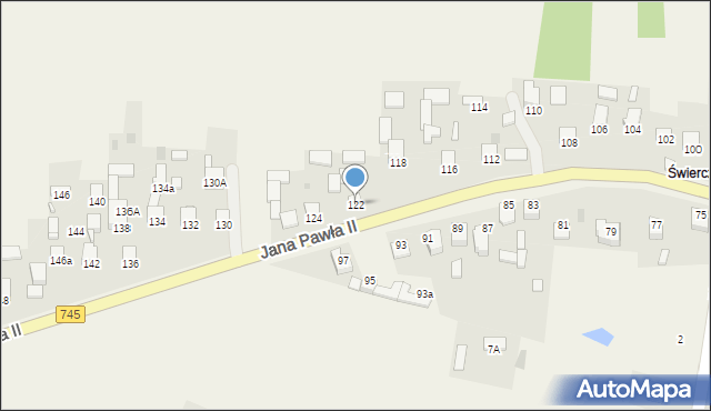 Masłów Pierwszy, Jana Pawła II, 122, mapa Masłów Pierwszy