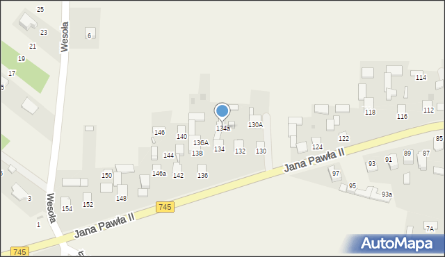 Masłów Pierwszy, Jana Pawła II, 134a, mapa Masłów Pierwszy
