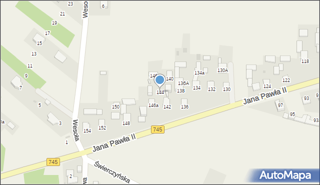 Masłów Pierwszy, Jana Pawła II, 144, mapa Masłów Pierwszy