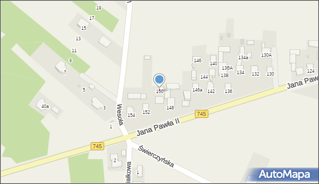 Masłów Pierwszy, Jana Pawła II, 150, mapa Masłów Pierwszy