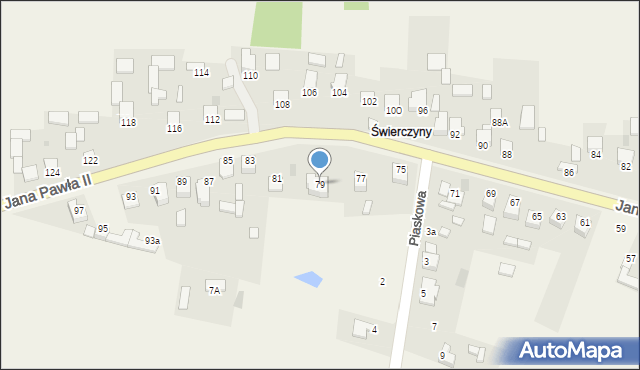 Masłów Pierwszy, Jana Pawła II, 79, mapa Masłów Pierwszy