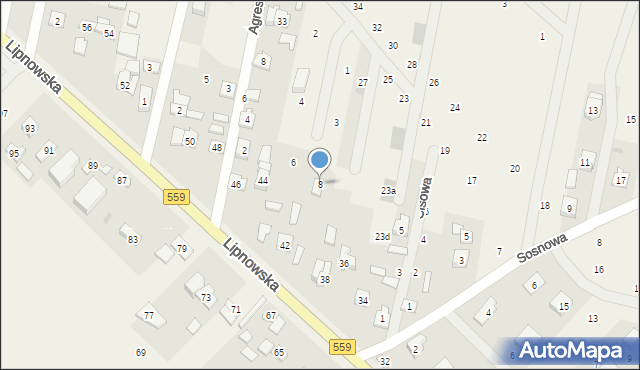 Maszewo Duże, Jarzębinowa, 8, mapa Maszewo Duże