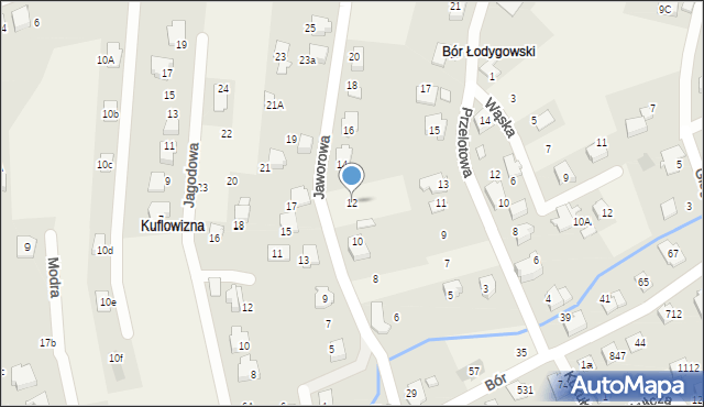 Meszna, Jaworowa, 12, mapa Meszna