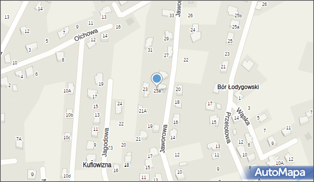 Meszna, Jaworowa, 23a, mapa Meszna