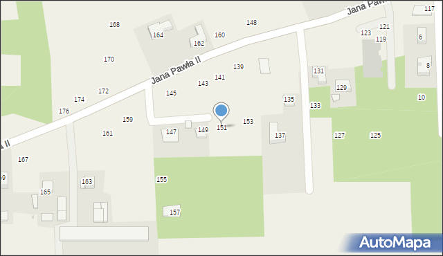 Michałowice, Jana Pawła II, 151, mapa Michałowice