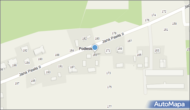 Michałowice, Jana Pawła II, 183, mapa Michałowice