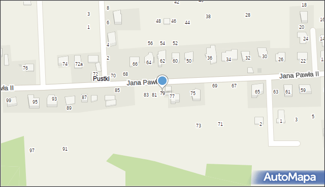 Michałowice, Jana Pawła II, 79, mapa Michałowice