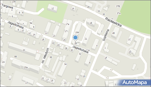 Miechów, Jagiellońska, 19, mapa Miechów