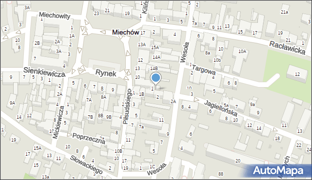 Miechów, Jagiellońska, 1A, mapa Miechów