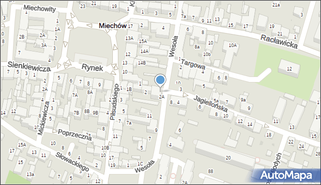 Miechów, Jagiellońska, 2b, mapa Miechów