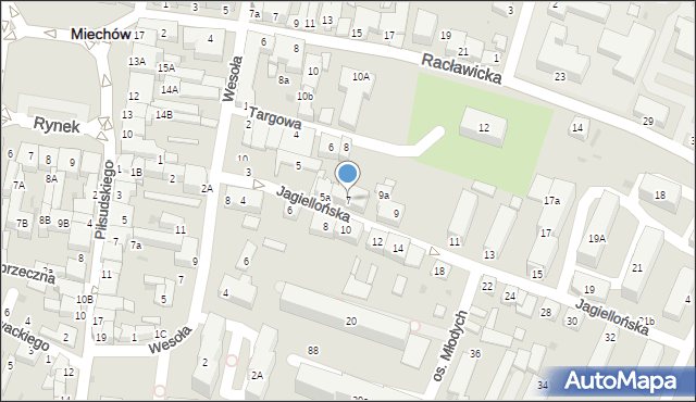 Miechów, Jagiellońska, 7, mapa Miechów
