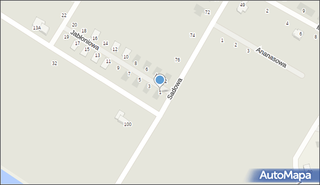 Międzychód, Jabłoniowa, 1, mapa Międzychód