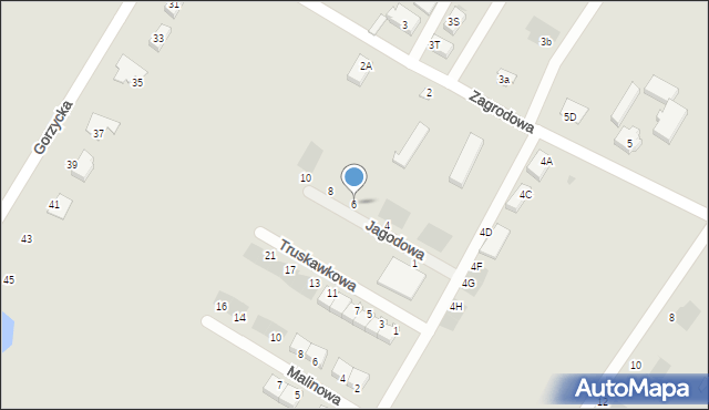 Międzychód, Jagodowa, 6, mapa Międzychód