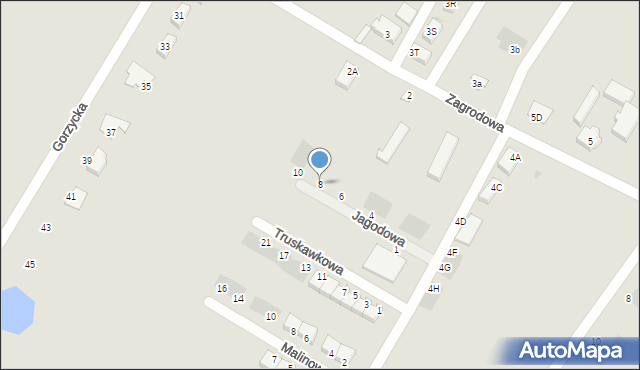 Międzychód, Jagodowa, 8, mapa Międzychód