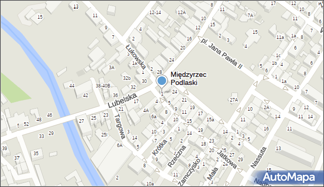 Międzyrzec Podlaski, Jatkowa, 1, mapa Międzyrzec Podlaski