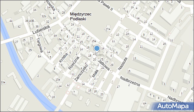 Międzyrzec Podlaski, Jatkowa, 23a, mapa Międzyrzec Podlaski