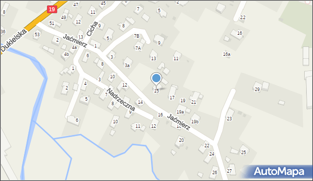 Miejsce Piastowe, Jaćmierz, 15, mapa Miejsce Piastowe