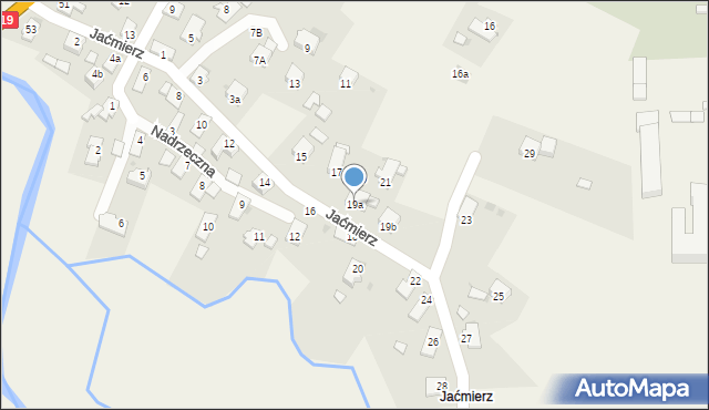 Miejsce Piastowe, Jaćmierz, 19a, mapa Miejsce Piastowe